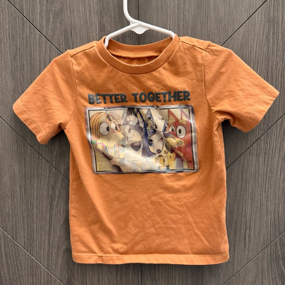 Disney Bluey Orange Graphic Tee Shirt